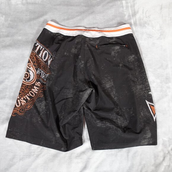 Affliction Board Shorts Mens 36 11” Grunge Beach Outdoors Black - Picture 5 of 12